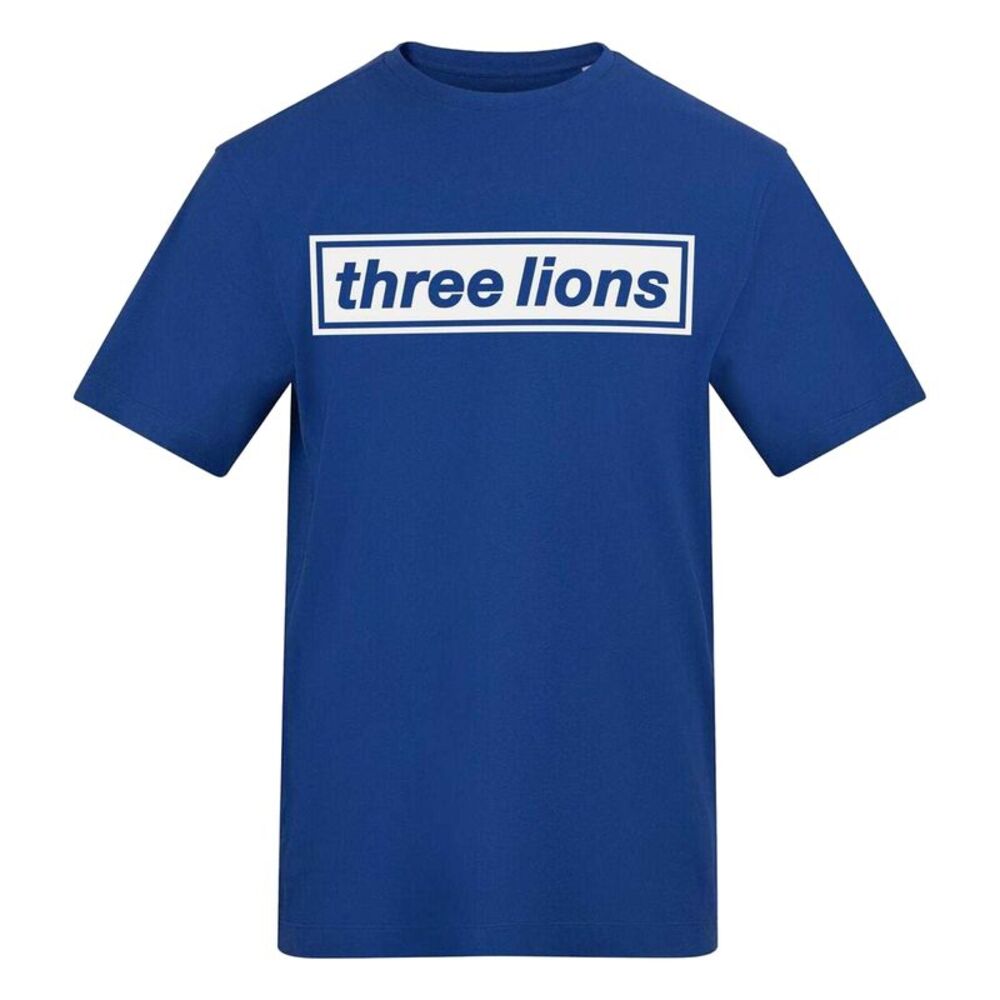 England Unisex Adult Three Lions Regular T-Shirt / Blue